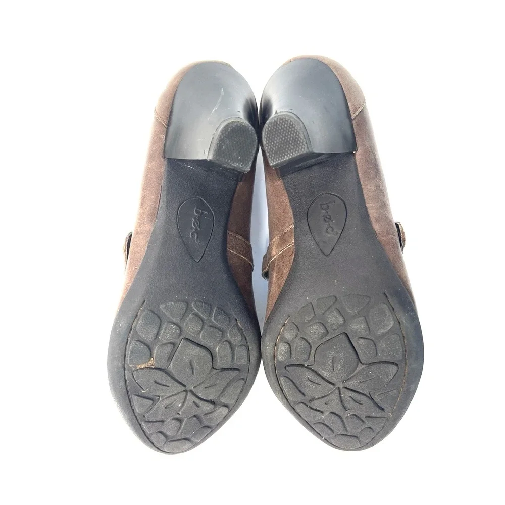 Y2K‎ Vintage BOC Born Concept Mary Jane Brown Leather Heels Size 7